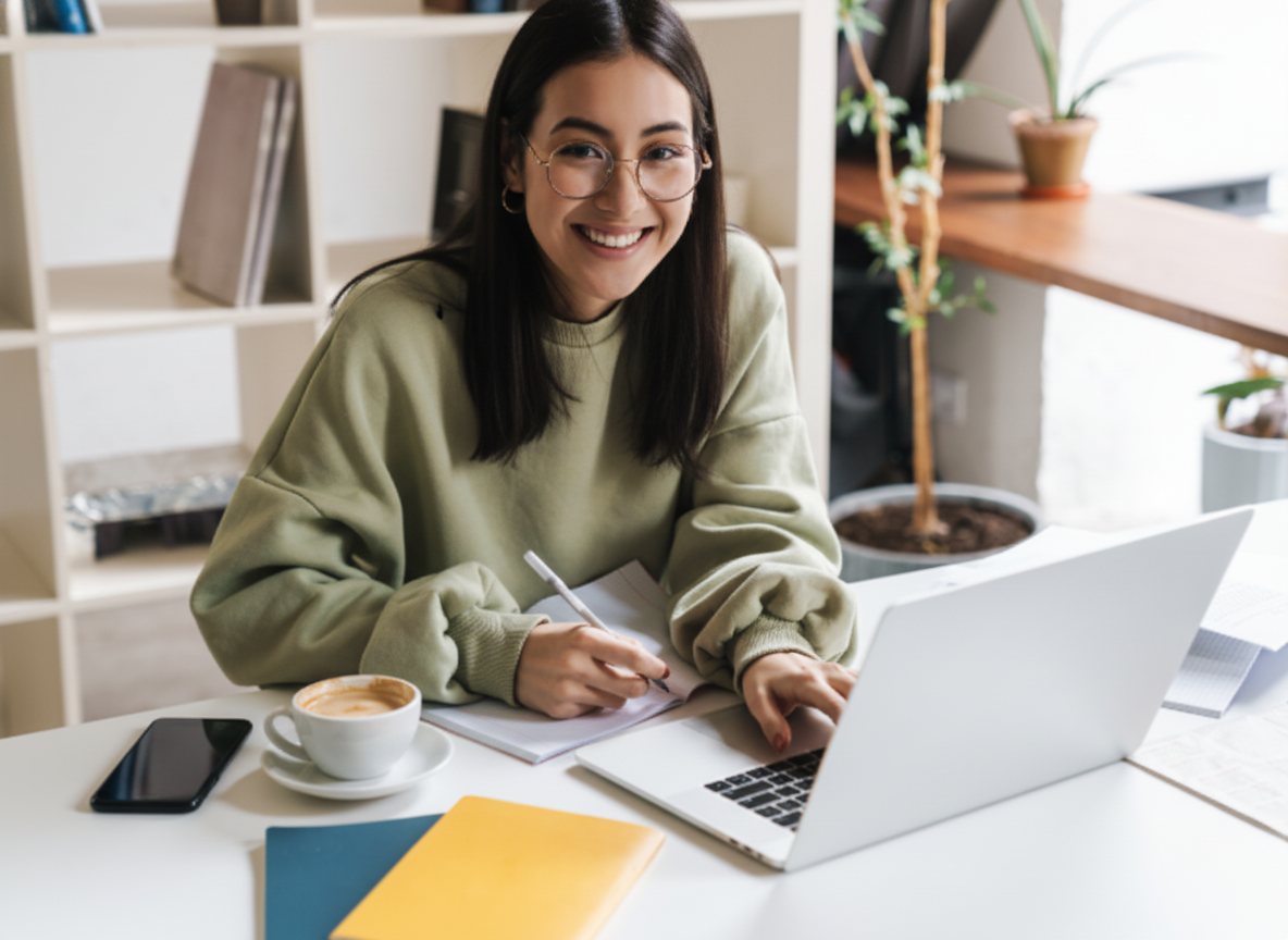 Woman creating a Memrise community word list